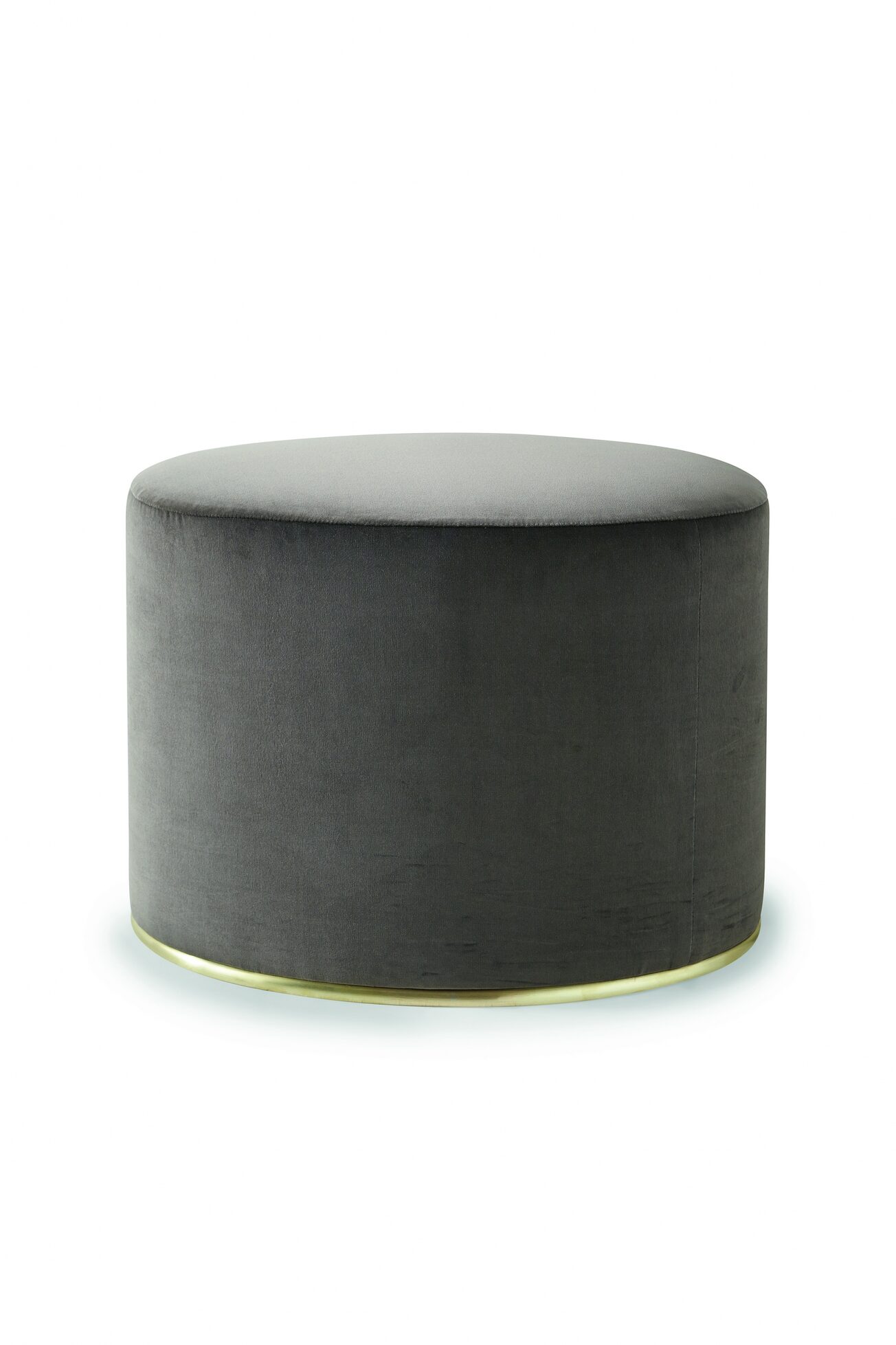 Luxury Pouf by Gallotti & Radice with Satin Brass Detailing.
